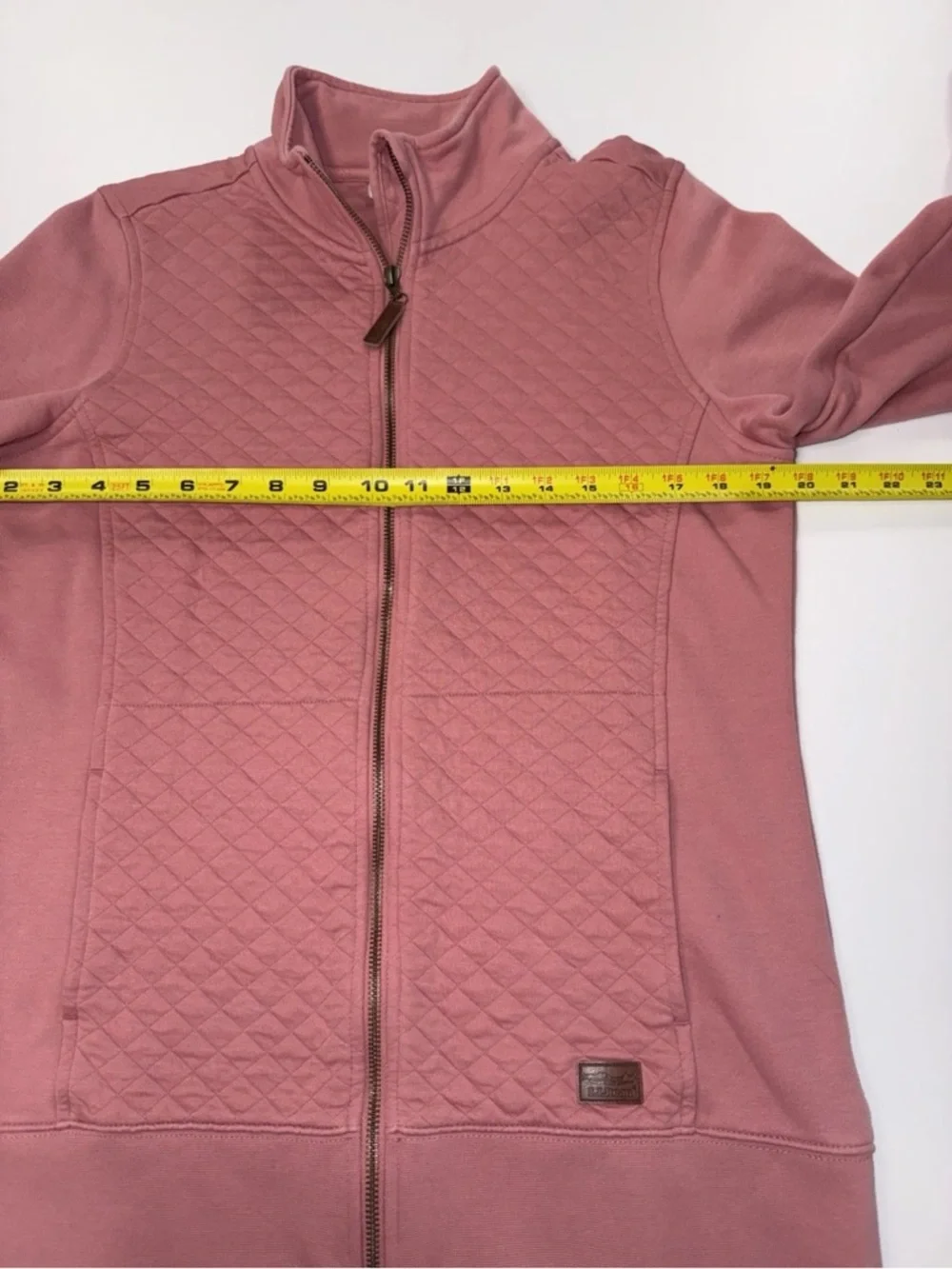 LL Bean Women’s Quilted Full Zip Sweatshirt Shacket Rose Wash Light Pink Small T